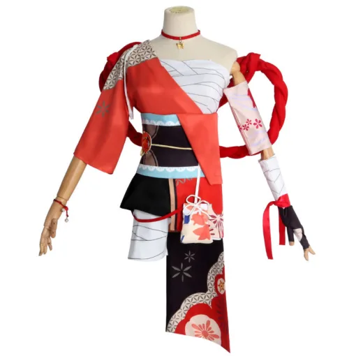 Genshin Impact Yoimiya Cosplay Costume with Necklace