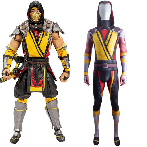 Mortal Kombat Scorpion Bodysuit Cosplay Costume