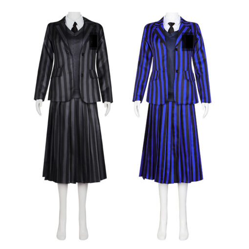 Wednesday Adams Suit Uniform Black Cosplay Costume