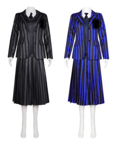 Wednesday Adams Suit Uniform Blue Cosplay Costume