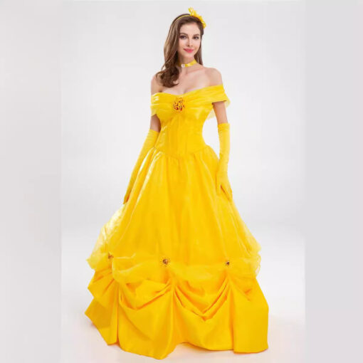 Beauty and the Beast Belle Yellow Dress Cosplay Costume