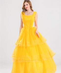 Beauty and the Beast Belle Yellow Dress Cosplay Costume