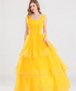 Beauty and the Beast Belle Yellow Dress Cosplay Costume
