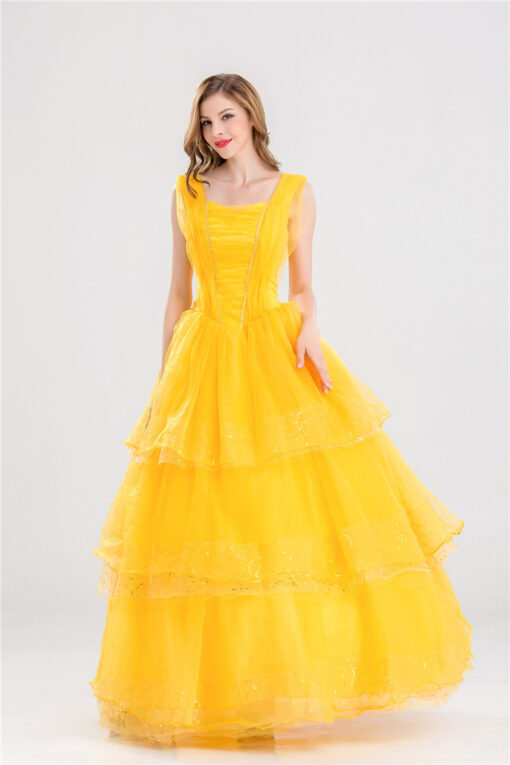 Beauty and the Beast Belle Yellow Dress Cosplay Costume