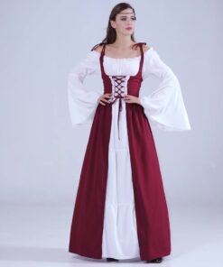 Beauty and the Beast Belle Dark Red Dress Cosplay Costume