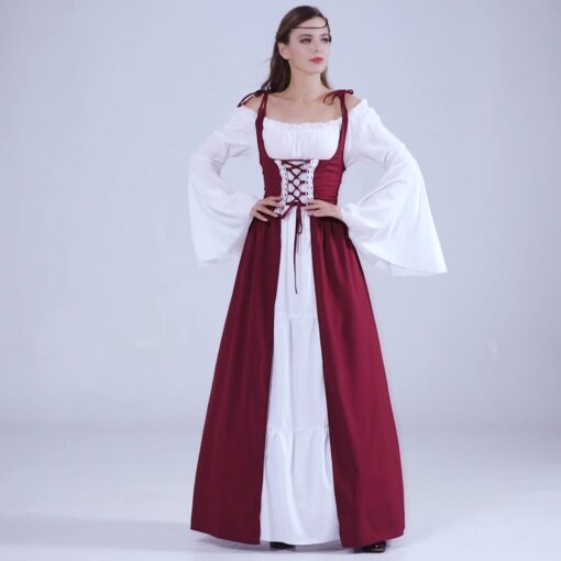 Beauty and the Beast Belle Dark Red Dress Cosplay Costume