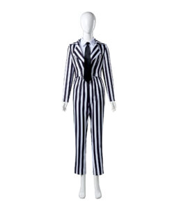 Beetlejuice Black And White Vertical Stripes Suit Cosplay Costume