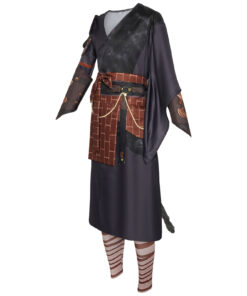 Black Myth Wukong Black Gold Silk Robe Cosplay Costume