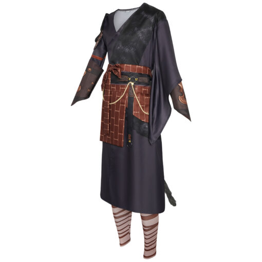 Black Myth Wukong Black Gold Silk Robe Cosplay Costume