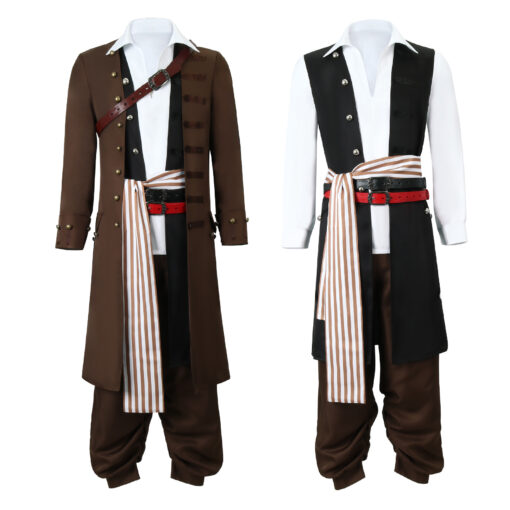 Pirates of the Caribbean Captain Jack Sparrow Cosplay Costume