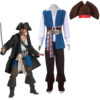 Pirates of the Caribbean Captain Jack Sparrow Cosplay Costume