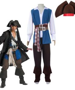 Pirates of the Caribbean Captain Jack Sparrow Cosplay Costume