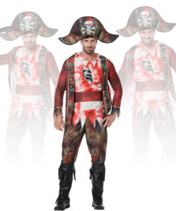 Pirates of the Caribbean Men Pirates Zombie Cosplay Costume