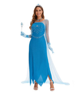 Frozen Elsa Princess Dress Cloak Cosplay Costume