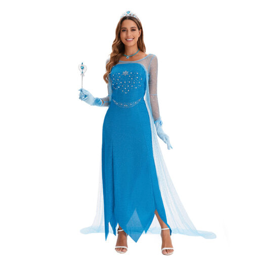 Frozen Elsa Princess Dress Cloak Cosplay Costume