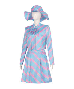 Barbie Blue Houndstooth Suit Cosplay Costume