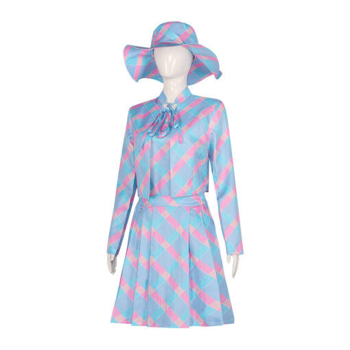 Barbie Blue Houndstooth Suit Cosplay Costume