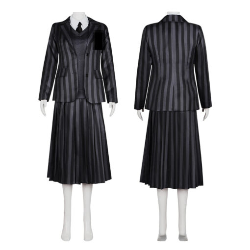 Wednesday Adams Suit Uniform Black Cosplay Costume