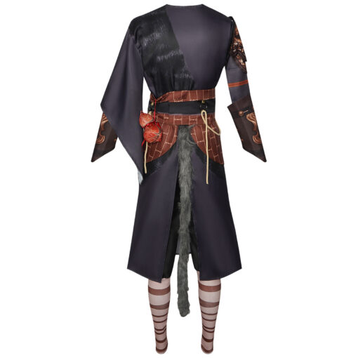 Black Myth Wukong Black Gold Silk Robe Cosplay Costume