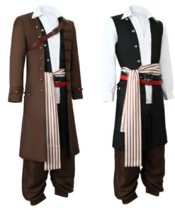 Pirates of the Caribbean Captain Jack Sparrow Cosplay Costume