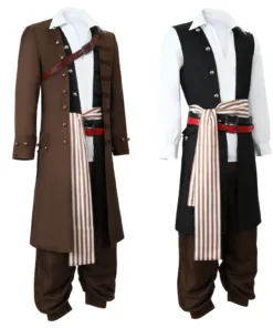 Pirates of the Caribbean Captain Jack Sparrow Cosplay Costume