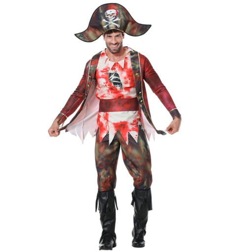 Pirates of the Caribbean Men Pirates Zombie Cosplay Costume