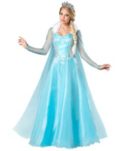 Frozen Elsa Princess Dress Cloak Cosplay Costume