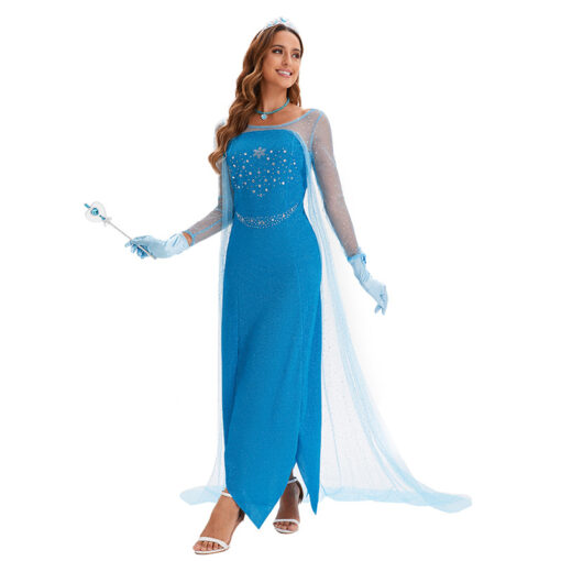 Frozen Elsa Princess Dress Cloak Cosplay Costume