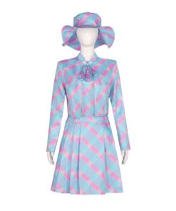 Barbie Blue Houndstooth Suit Cosplay Costume