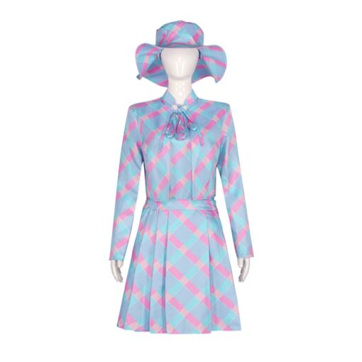 Barbie Blue Houndstooth Suit Cosplay Costume