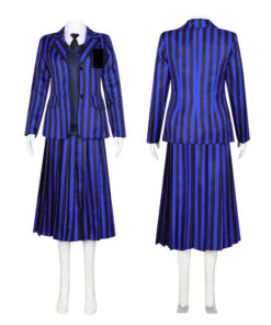 Wednesday Adams Suit Uniform Blue Cosplay Costume