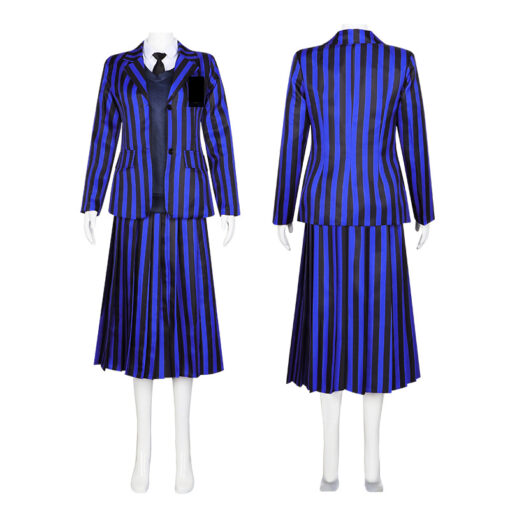 Wednesday Adams Suit Uniform Blue Cosplay Costume