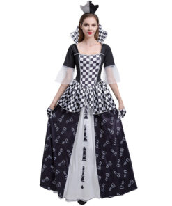 Alice in Wonderland Chess Piece Chessboard Queen Dress Cosplay Costume