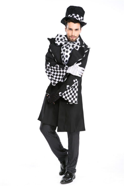 Alice in Wonderland Mad Hatter Male Magician Cosplay Costume