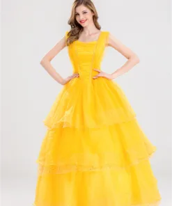 Beauty and the Beast Belle Yellow Dress Cosplay Costume