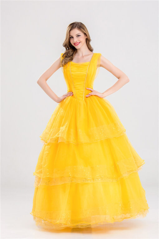 Beauty and the Beast Belle Yellow Dress Cosplay Costume