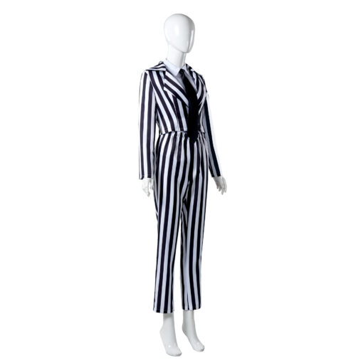 Beetlejuice Black And White Vertical Stripes Suit Cosplay Costume