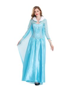 Frozen Elsa Princess Dress Cloak Cosplay Costume