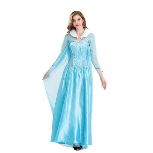 Frozen Elsa Princess Dress Cloak Cosplay Costume