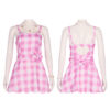 Barbie Pink Checkered Short Dress Cosplay Costume