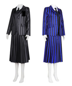 Wednesday Adams Suit Uniform Blue Cosplay Costume