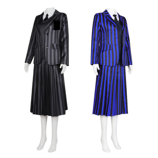 Wednesday Adams Suit Uniform Blue Cosplay Costume