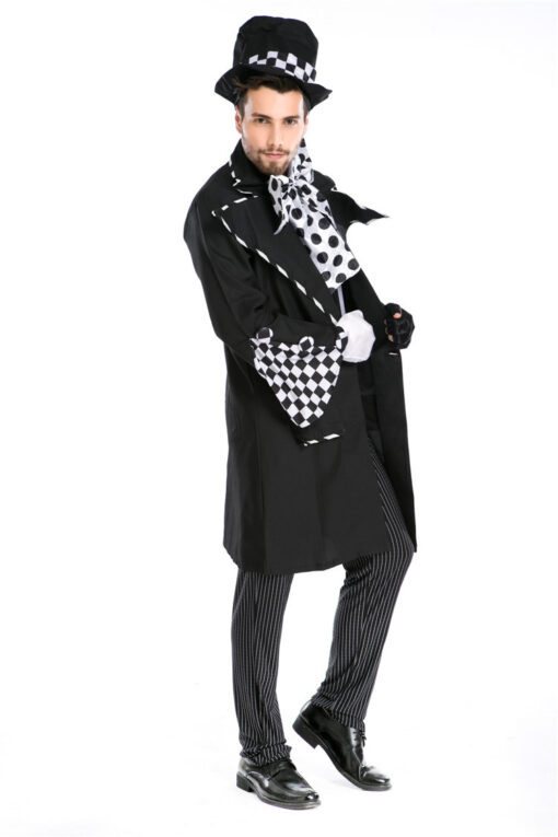 Alice in Wonderland Mad Hatter Male Magician Cosplay Costume