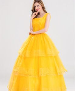 Beauty and the Beast Belle Yellow Dress Cosplay Costume