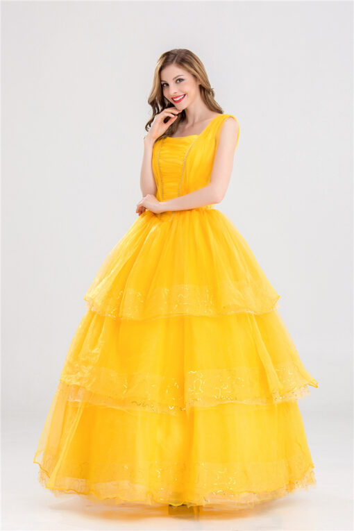 Beauty and the Beast Belle Yellow Dress Cosplay Costume