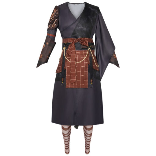 Black Myth Wukong Black Gold Silk Robe Cosplay Costume