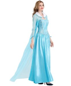 Frozen Elsa Princess Dress Cloak Cosplay Costume