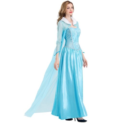 Frozen Elsa Princess Dress Cloak Cosplay Costume