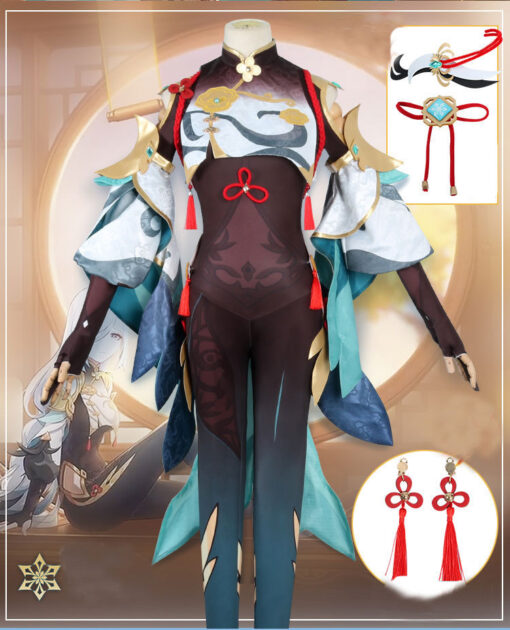 Genshin Impact Lonesome Embrace Shenhe Cosplay Costume