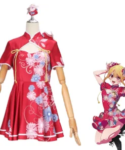 Oshi No Ko Hoshino Ruby in a Spring Festival Qipao Cosplay Costume